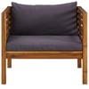 vidaXL Garden Chair Dark Grey Solid Acacia wood, 100% polyester Standard - 3 of 4