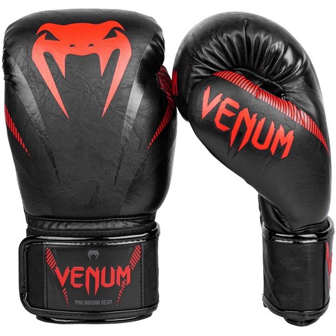 Venum Impact Hook and Loop Boxing Gloves - 12 oz. - Black/Red