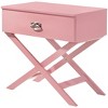NicBex Nightstand with 1 Croc-textured Fronts Drawer,End Table with X-shaped Legs for Bedroom,Living Room - 2 of 4