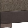 HomeRoots 50" Brown and Black Upholstered Fabric And Faux Leather Tufted Storage Ottoman - 4 of 4