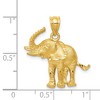 Black Bow Jewelry 14k Yellow Gold Satin and Diamond Cut Elephant Pendant - 4 of 4