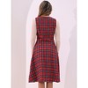 INSPIRE CHIC Women's Plaid Vintage Sleeveless High Waist Midi Pinafore A-Line Dress with Pocket - 4 of 4