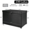 200/230 Gallon Wicker Deck Box with Wheels, All-Weather Outdoor Storage Bench Box for Patio Furniture, Pool Storage, Gray/Black - ModernLuxe - 3 of 4