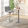 Tangkula Adjustable Swivel Bar Stool Counter Height Bar Chair PU Leather w/ Back Grey - 2 of 4