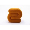 Cesicia S-shape Teddy Fabric Ottoman, Makeup Stool Footstool, 16.93" D × 19.69" W × 16.34" H - 2 of 4
