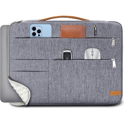 Laptop Sleeve Bag, Slim Shockproof Handbag Case, Computer Carrying Cover Compatible with MacBook Air/Pro, Acer, Asus, Dell, HP, Grey