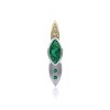 Slickblue Women's Celtic Knot Pendant Necklace, Sterling Silver with Emerald Glass and Gold Accent, 1.42", 18" Chain - 2 of 4