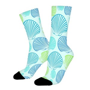 Shells Women Printed Crew Socks Funny Funky Socks Soft Polyester Novelty Gifts for Artists Men - 1 of 1