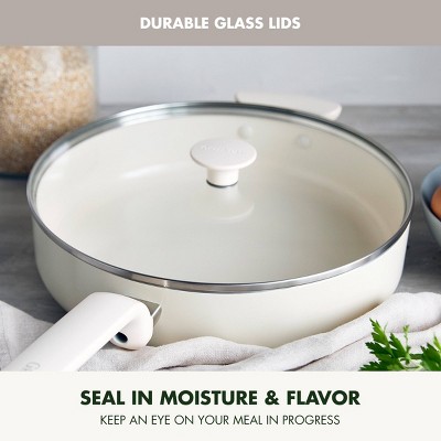 GreenPan Rio Advanced 5qt Ceramic Nonstick Saute Pan with Lid Cream