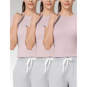 Spruce Fashion Set of 3 Women's Essential Summer High Stretch Performance Moisture-Wicking T-Shirts - 1 of 4