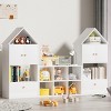 House-Shaped Kids Bookshelf with Open Shelves and Cabinet, Sturdy MDF Organizer for Playroom or Bedroom Storage-3irtyhousy - 2 of 4