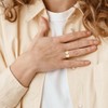 EVERLY JEWELRY | Yellow Plated Sterling Silver Diamond Accent Bow-Design Broad Band Ring - 4 of 4