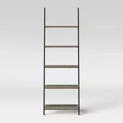 72" Loring 5 Shelf Leaning Bookshelf Gray - Project 62™