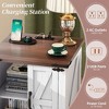 NicBex Mobile End Table with Lockable Wheels, Fluted Glass Side Tables Living Room, Narrow Coffee Table, Modern Nightstand with Golden Round Rod - 2 of 4