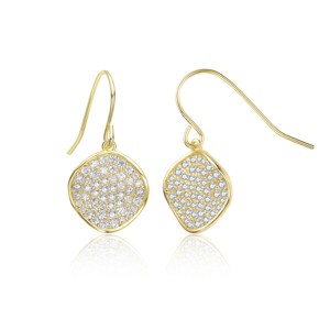 Guili 14K Gold Plated Hook Earrings with Clear Cubic Zirconia Offer a Delicate Drop Style with Elegant Sparkle for Effortless Everyday Glamour - 1 of 2