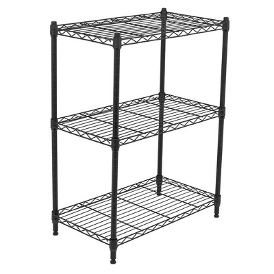 3 Tier Wire Shelving Black - Brightroom™