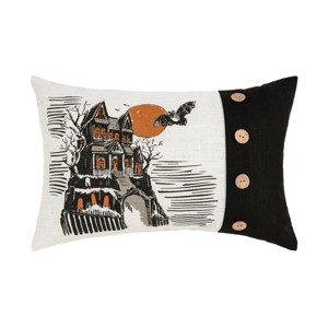 C&F Home 13" x 20" Haunted House Halloween Printed Throw Pillow - 1 of 4
