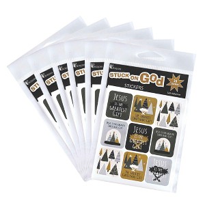 Dickson's Stuck On God - Jesus Is The Greatest Gift - Black/Brown/Grey Paper Self-Adhesive Square Stickers - 1 of 1