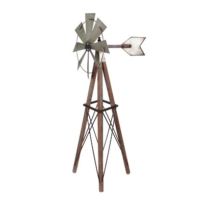 Gerson International 59-Inch High Metal and Wood Windmill Yard Décor