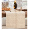 Saro Lifestyle Table Runner With Shimmering Striped Design, Beige, 16" x 72" - 3 of 3