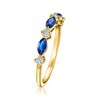 RS Pure by Ross-Simons 0.50 ct. t.w. Lab-Grown Sapphire and .20 ct. t.w. Lab-Grown Diamond Ring in 18kt Gold Vermeil - 3 of 4
