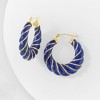 Ross-Simons Carved Lapis Hoop Earrings With 14kt Yellow Gold - 4 of 4