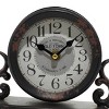 Set of 2 Metal Scroll Clocks Black - Olivia & May: Silent, Vintage-Inspired Desk and Bedroom Decor - 4 of 4