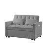 Velvet Loveseat Sofa Bed with Tufted Back and Seat, Multiple Adjustable Positions and Foam Cushion for Living Room - 3 of 4