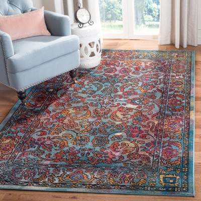 Light Blue Synthetic 9' x 12' Rectangular Easy Care Rug