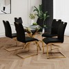 Grungis Faux Leather Armless Kitchen Chair Set of 6,Upholstered Dining Chairs with Silver Chrome Metal Legs for Dining Room,Kitchen - 4 of 4