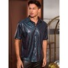INSPIRE CHIC Men's Button Down Short Sleeve Party 70s Disco Costume Shirt - 4 of 4