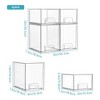 Stackable Storage Drawers Set of 4,Clear Plastic Organizer Bins for Makeup, Cosmetics, Beauty Supplies - 2 of 4