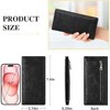 BEAFUP Floral Carved Ladies Long Wallet,with 11 Credit Card Slots and 1 Clear Windows,Bifold Leather RFID Blocking Designer Credit Card Holder - 3 of 4