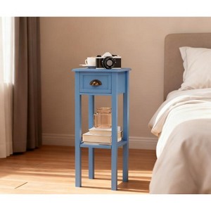 Sapphtopaz Modern High End Table with Drawer & Bottom Shelf 2-Tier Side Table with Quality Frame Nightstand for Living Room, Bedroom - 1 of 4