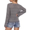 BLUEMING Womens Crochet Bell Sleeve Sweater Tops Loose Fit V Neck Mesh Cover Up Tops Hollow Out Boho Tops - 2 of 4