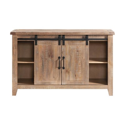 Highland Rustic Farmhouse 60" Sandwash Sideboard with Barn Doors