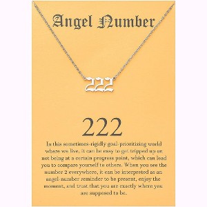 Numerology Choker Necklace with Angel Numbers Spiritual Jewelry 222 Silver - 1 of 4