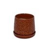 Wooakway 8" Dia Outdoor Indoor Ceramic Planter Pot Decorative Planter with Drainage Hole Patio Flower Pot - 3 of 4