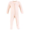 Hudson Baby Girls Thermal Zipper Sleep and Play 2pk, Soft Pink Sage Rose - 4 of 4
