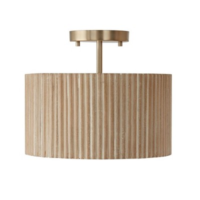 Capital Lighting Donovan 1 - Light Semi-Flush Mount in  White Wash/Matte Brass