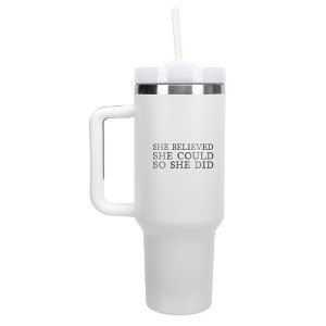 100 North She Believed She Could So She Did Faith Wrap-Around 40 Oz. Stainless Steel Water Bottle Coffee Mug, Spill & Leak Resistant, Travel Tumbler - 1 of 4