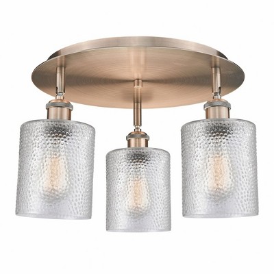 Cobbleskill - 3 Light Flush Mount In Art Deco Style-9.63 Inches Tall and 17.75 Inches Wide