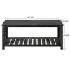 PAGED Coffee Table with Storage Shelf,Farmhouse Tea Table,47" Center Table for Livng Room - 3 of 4