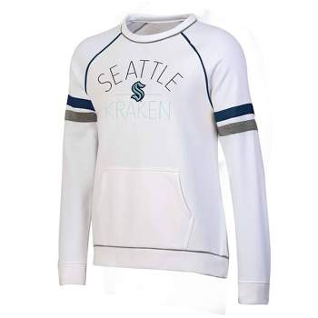 NHL Seattle Kraken Women's White Long Sleeve Fleece Crew Sweatshirt