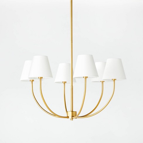 Low ceiling two arms brass chandelier