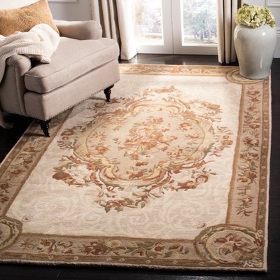Ivory and Light Grey Hand-Tufted Wool 6' x 9' Area Rug