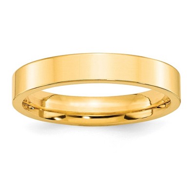 Black Bow Jewelry 4mm 10K White or Yellow Gold Flat Comfort Fit Band