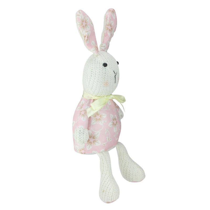 Northlight 13" Floral Easter Bunny Rabbit Spring Decoration - Pink/White, 2 of 4