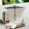 Outsunny Half Umbrella Outdoor Patio Umbrella, UPF 30+ Small Balcony Umbrella, Vented Tiltable Half Patio Umbrella with Crank 8 Ribs - 3 of 4