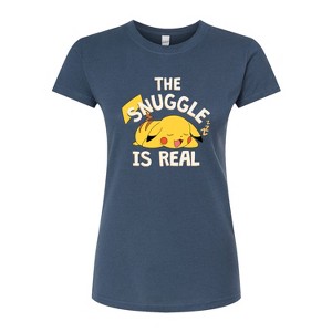 Women's - Pokémon - The Snuggle Pikachu Fitted Graphic T-Shirt - 1 of 3